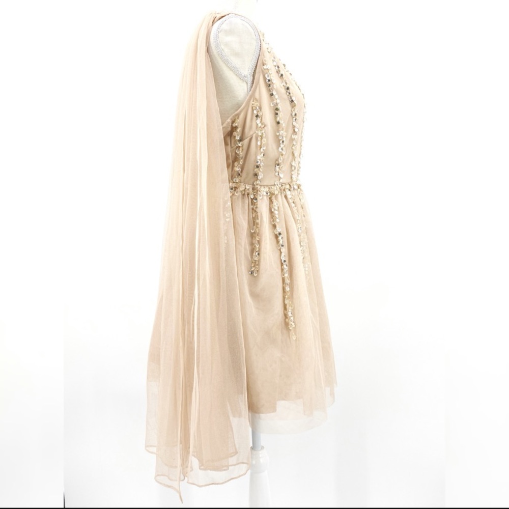 🌷ASOS🌷 Embellished Cape Plunge Tulle Mini Dress - Picture 12 of 16